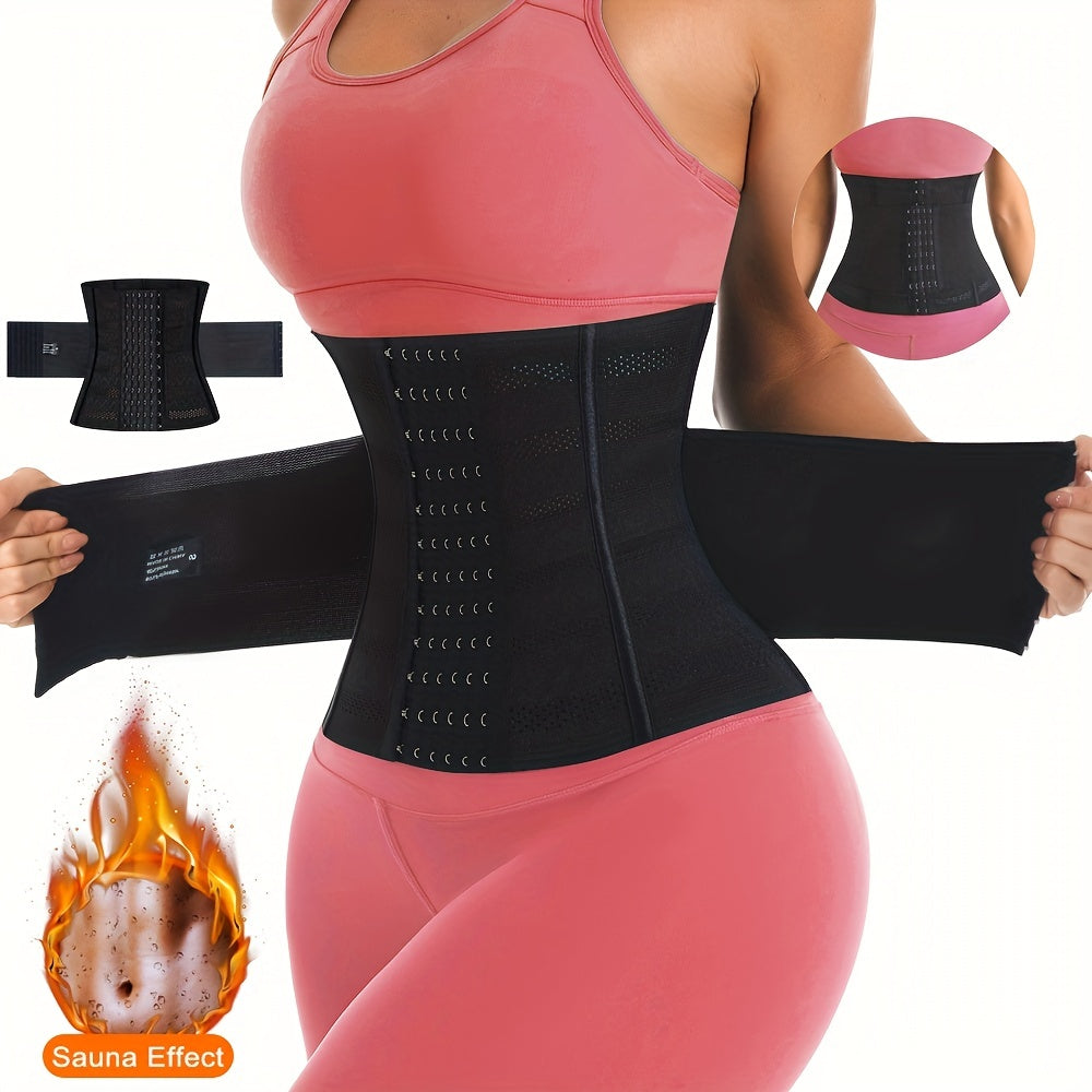 1pc Breathable Polyester Waist Cincher for Women - Medium Control Posture Improvement Shapewear with Adjustable Closure, Knit Fabric Weave, Hand Washable - 1pc--ANDROMEDA QUINNS | AURELLE'S-ANDROMEDA QUINNS | AURELLE'S