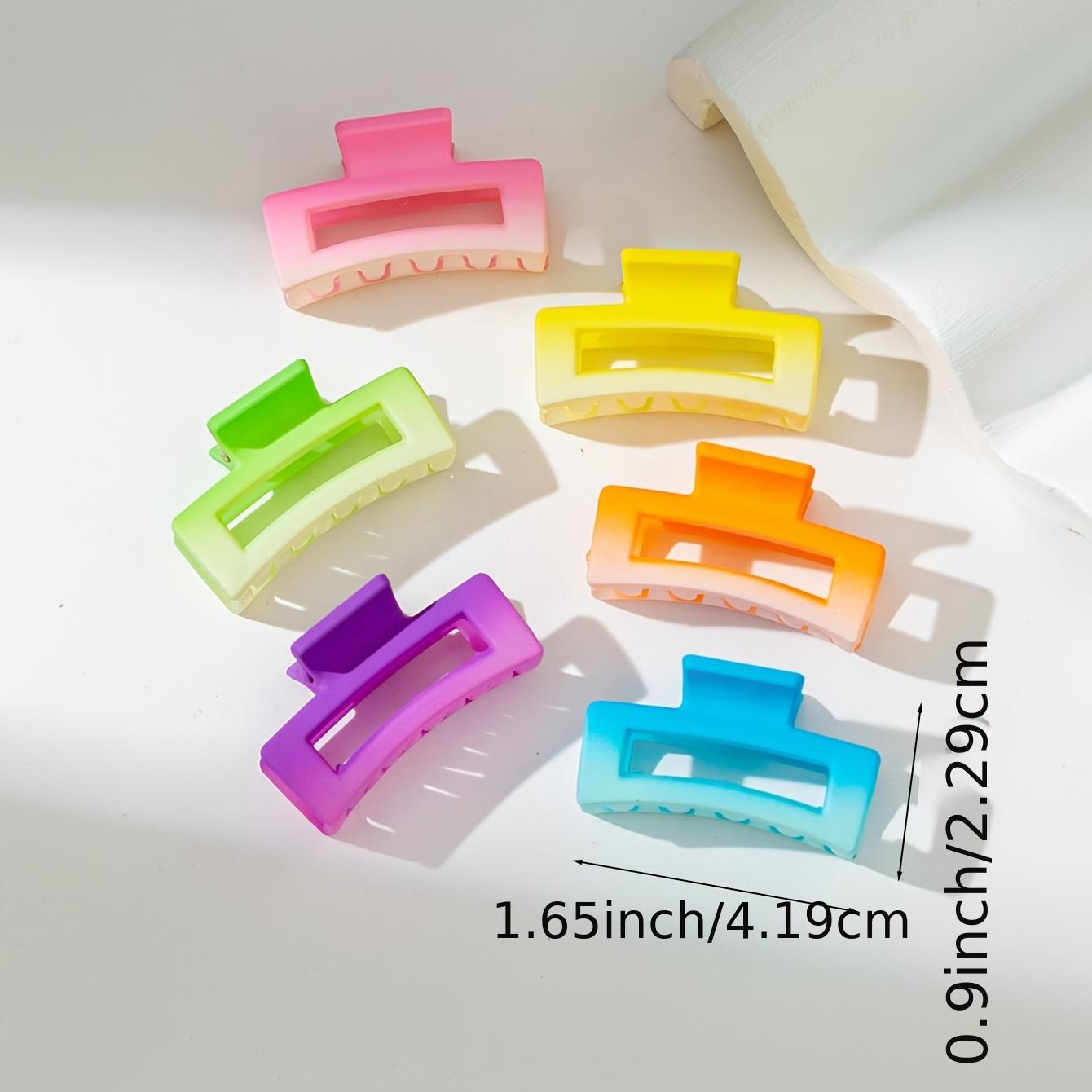 6pcs Multicolored Macaroon Hair Clips, Small Square Plastic Hair Claws.--ANDROMEDA QUINNS | AURELLE'S-ANDROMEDA QUINNS | AURELLE'S