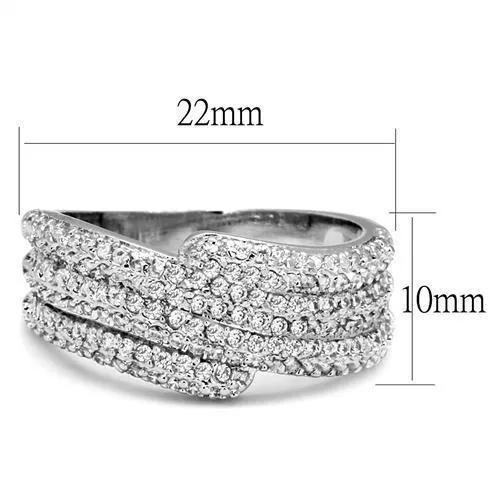 3W1214 - Rhodium Brass Ring with AAA Grade CZ  in Clear-Ring-ANDROMEDA QUINNS | AURELLE'S-Alamode