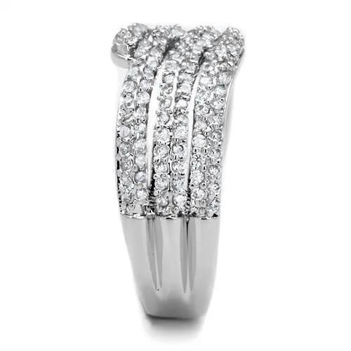 3W1214 - Rhodium Brass Ring with AAA Grade CZ  in Clear-Ring-ANDROMEDA QUINNS | AURELLE'S-Alamode
