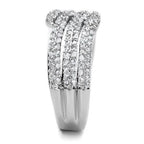 3W1214 - Rhodium Brass Ring with AAA Grade CZ  in Clear-Ring-ANDROMEDA QUINNS | AURELLE'S-Alamode