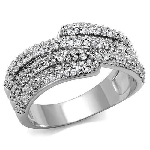 3W1214 - Rhodium Brass Ring with AAA Grade CZ  in Clear-Ring-ANDROMEDA QUINNS | AURELLE'S-Alamode
