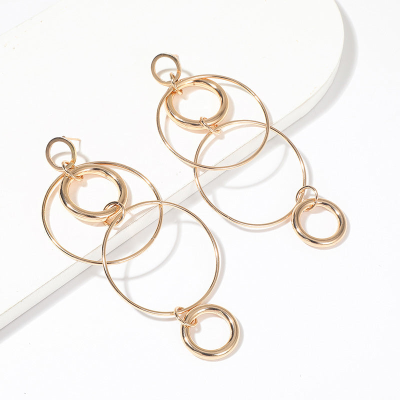 Big Hoop Earrings Personality Temperament Long Geometric Round Earrings For Women & Girls--ANDROMEDA QUINNS | AURELLE'S-ANDROMEDA QUINNS | AURELLE'S