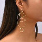Big Hoop Earrings Personality Temperament Long Geometric Round Earrings For Women & Girls--ANDROMEDA QUINNS | AURELLE'S-ANDROMEDA QUINNS | AURELLE'S