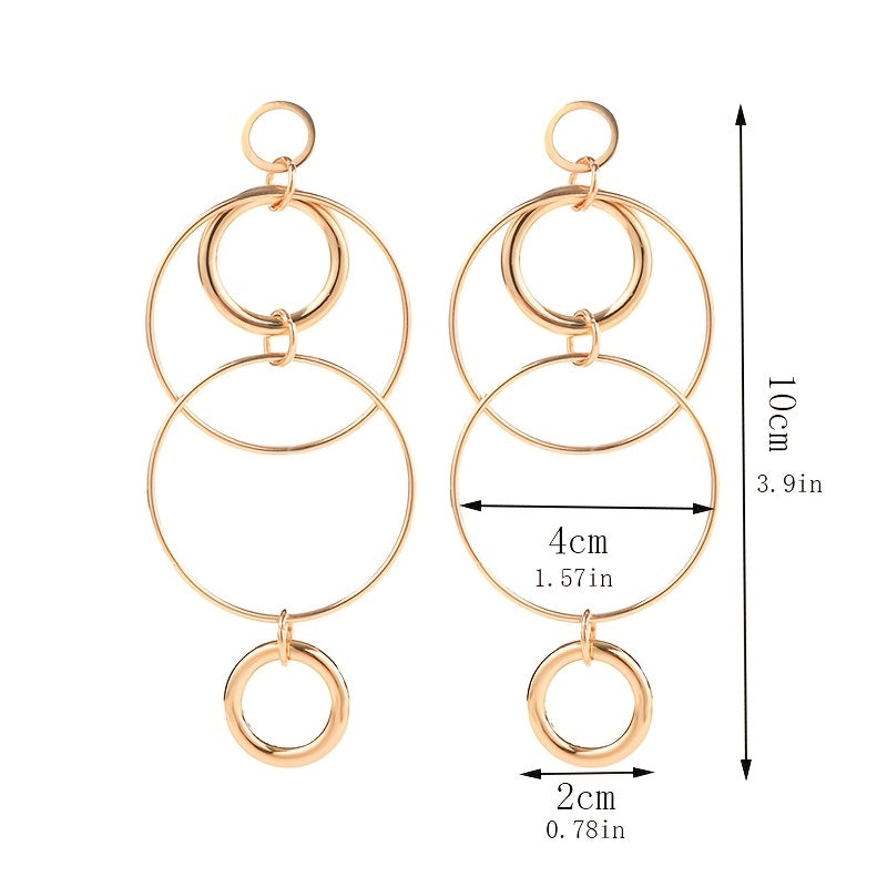 Big Hoop Earrings Personality Temperament Long Geometric Round Earrings For Women & Girls--ANDROMEDA QUINNS | AURELLE'S-ANDROMEDA QUINNS | AURELLE'S