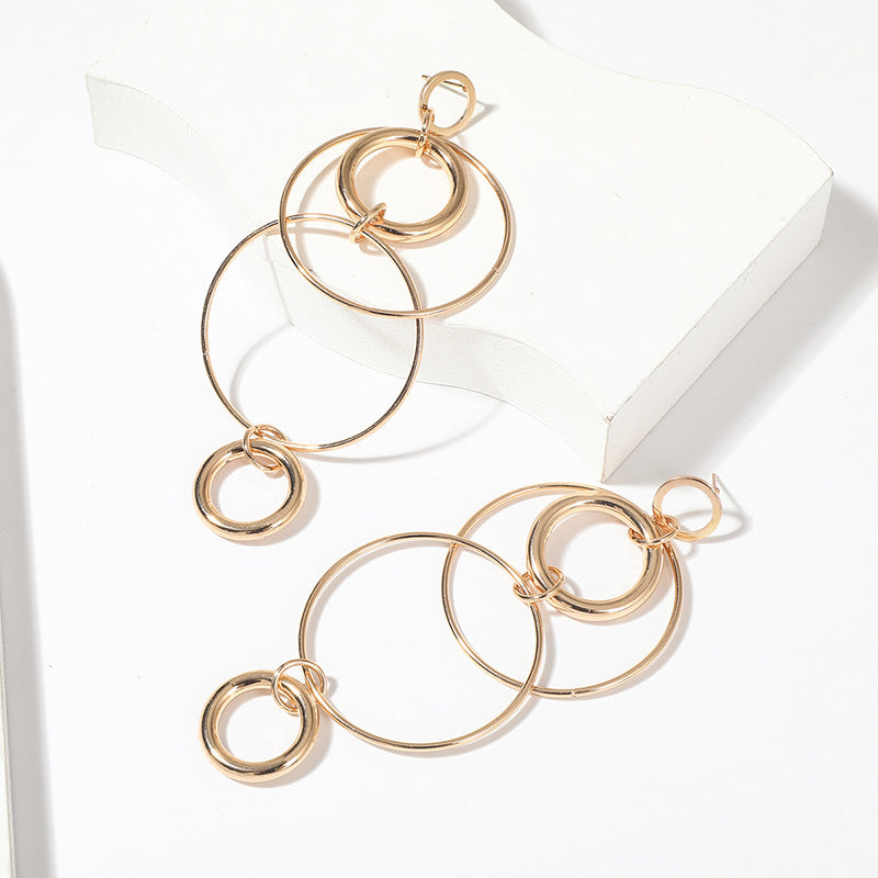 Big Hoop Earrings Personality Temperament Long Geometric Round Earrings For Women & Girls--ANDROMEDA QUINNS | AURELLE'S-ANDROMEDA QUINNS | AURELLE'S