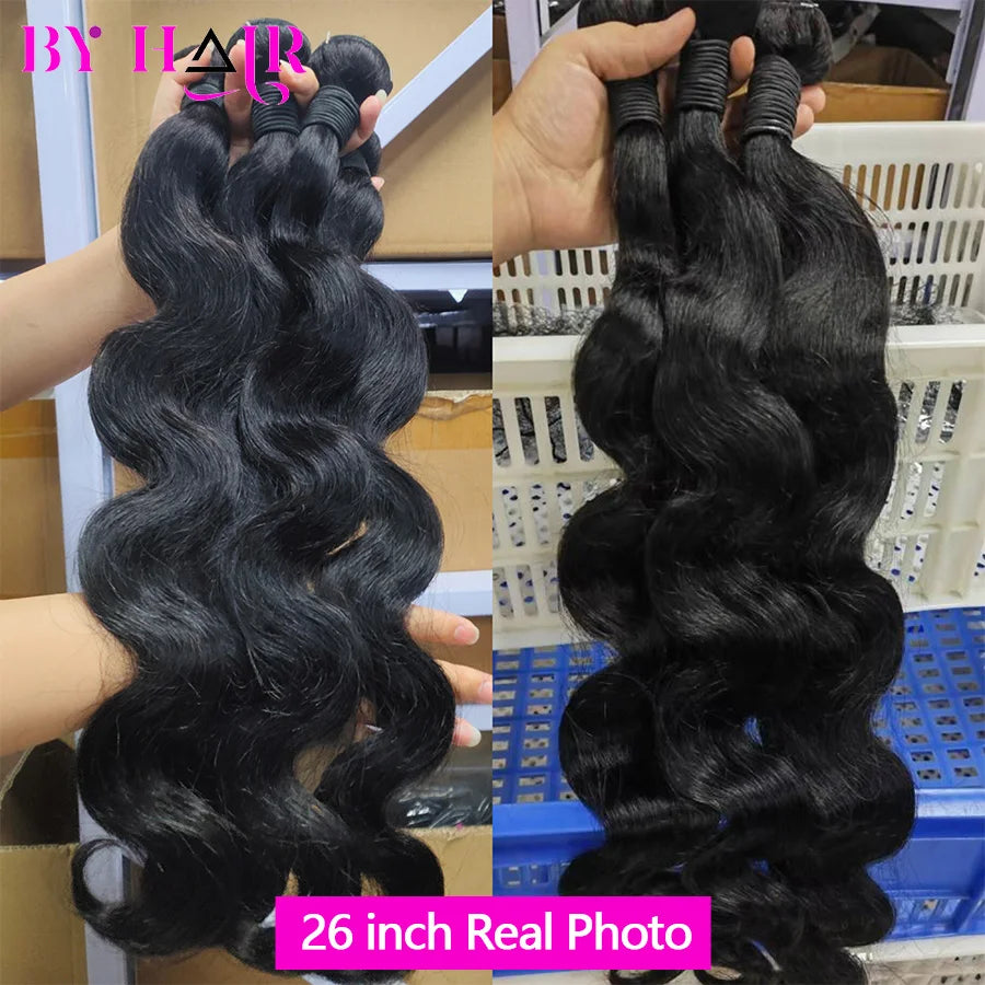 26 Inch Body Wave Bundles With Closure Brazilian Hair Weave 3/4 Bundles With Closure Natural Human Hair Bundles With 2X6 Closure--ANDROMEDA QUINNS | AURELLE'S-ANDROMEDA QUINNS | AURELLE'S