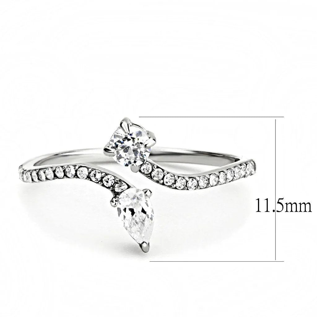DA138 - High polished (no plating) Stainless Steel Ring with AAA Grade CZ  in Clear-Ring-ANDROMEDA QUINNS | AURELLE'S-Alamode