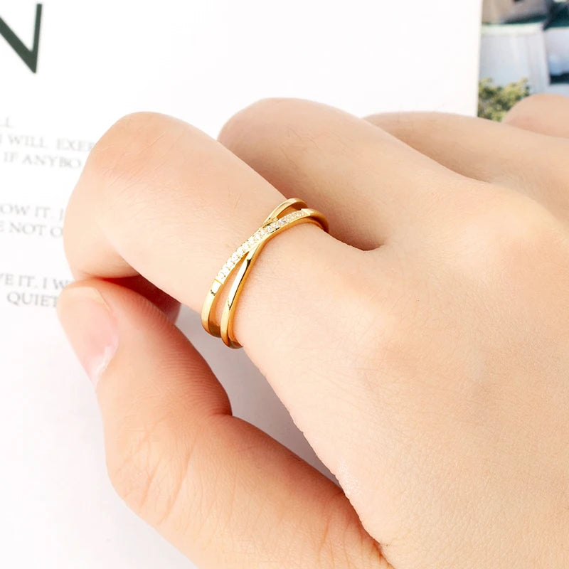 Beautiful And Exquisite Titanium Steel High Quality Women Ring With Zircon Inlaid Fashion Jewelry Love Rings Drop Shipping--ANDROMEDA QUINNS | AURELLE'S-ANDROMEDA QUINNS | AURELLE'S