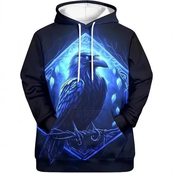 Men's Hot Selling Fashionable Street Style Cool Animal Pattern Hoodie Sweatshirt Autumn with Striking Flair