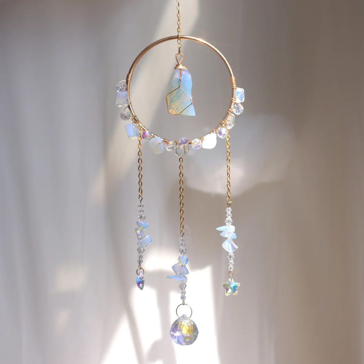 Wholesale  High Quality  Natural  Crystal Sun Catcher  Sun Catchers  With Gemstones Crystal Ctafts Wind Chime--ANDROMEDA QUINNS | AURELLE'S-ANDROMEDA QUINNS | AURELLE'S
