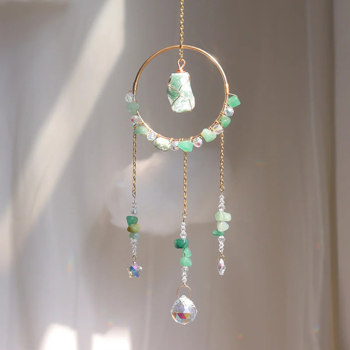 Wholesale  High Quality  Natural  Crystal Sun Catcher  Sun Catchers  With Gemstones Crystal Ctafts Wind Chime--ANDROMEDA QUINNS | AURELLE'S-ANDROMEDA QUINNS | AURELLE'S