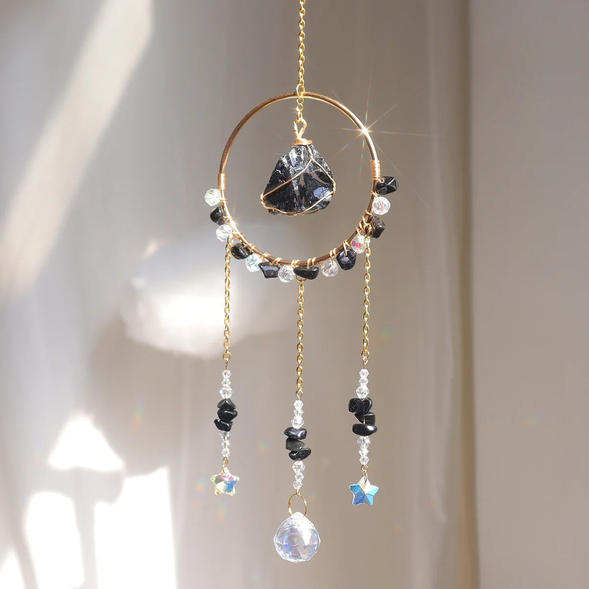 Wholesale  High Quality  Natural  Crystal Sun Catcher  Sun Catchers  With Gemstones Crystal Ctafts Wind Chime--ANDROMEDA QUINNS | AURELLE'S-ANDROMEDA QUINNS | AURELLE'S