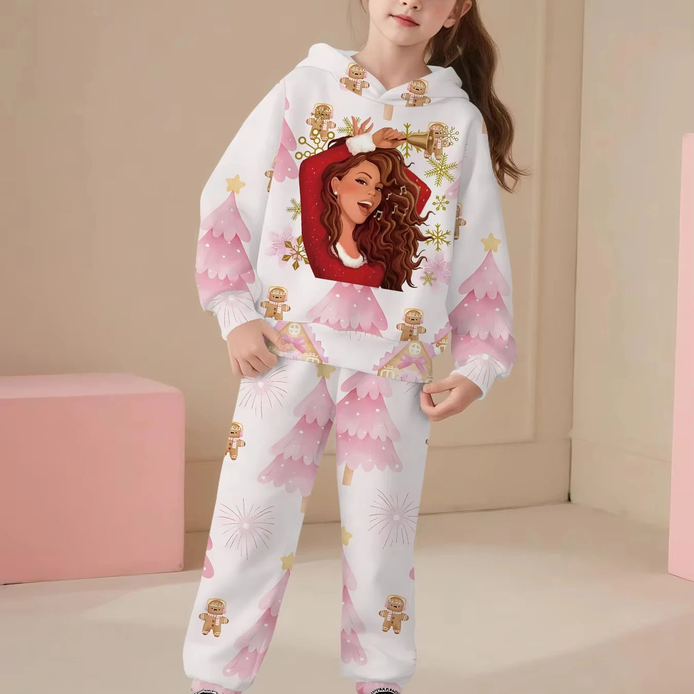 2025 Spring and Autumn New Girl's Exquisite and Cute Hoodie with Pants Two Piece Set