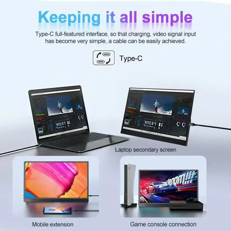 Portable 2.5K 16 Inch LED Display Screen with HDR Multiple Interfaces for Laptop and Meeting Sharing