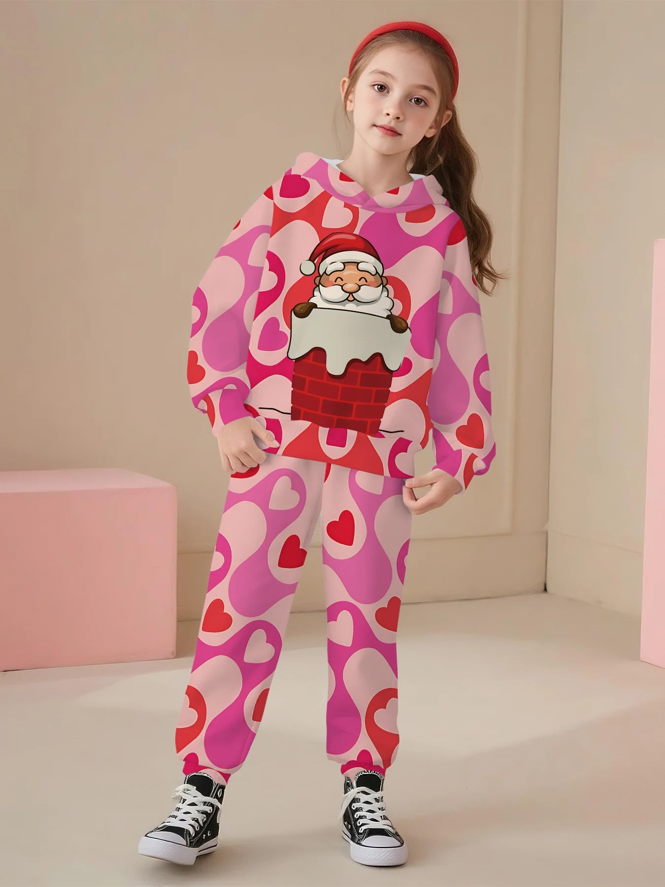 2025 Spring and Autumn New Girl's Exquisite and Cute Hoodie with Pants Two Piece Set