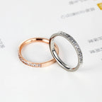 Top Quality Fashion Jewelry Crystal Wedding Rings Stainless Steel Rose Gold Color Female Ring For Woman And Girl Best Gift--ANDROMEDA QUINNS | AURELLE'S-ANDROMEDA QUINNS | AURELLE'S