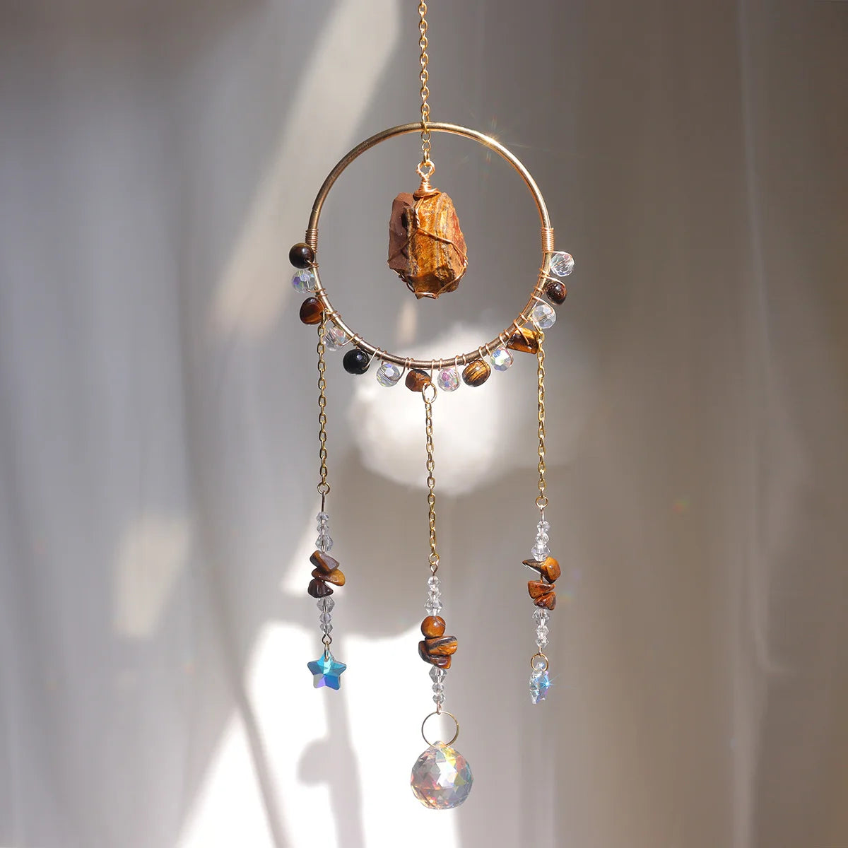 Wholesale  High Quality  Natural  Crystal Sun Catcher  Sun Catchers  With Gemstones Crystal Ctafts Wind Chime--ANDROMEDA QUINNS | AURELLE'S-ANDROMEDA QUINNS | AURELLE'S