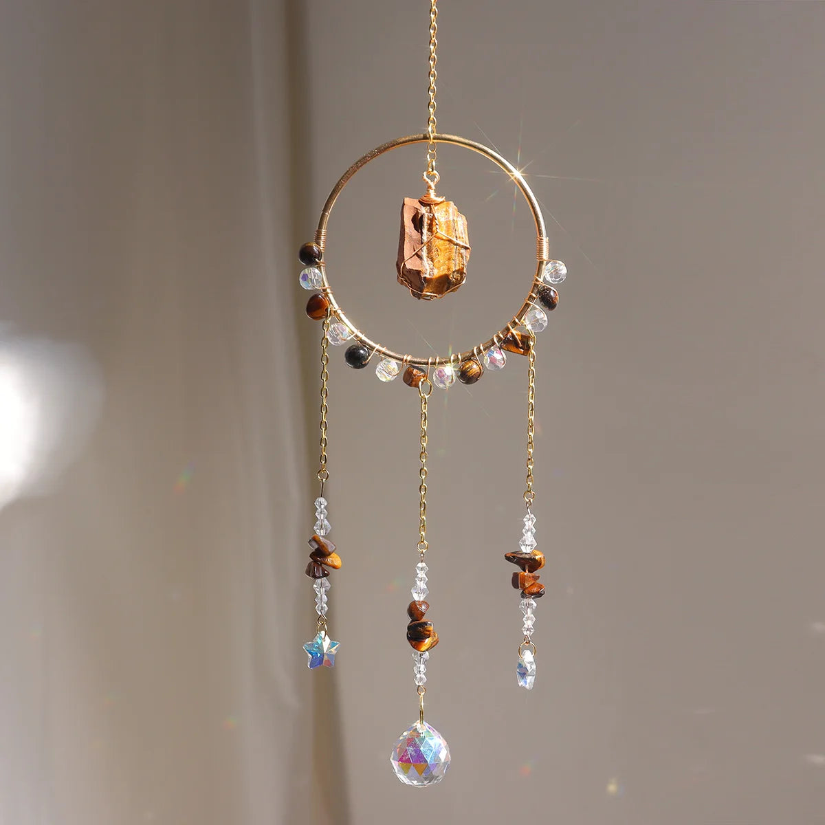 Wholesale  High Quality  Natural  Crystal Sun Catcher  Sun Catchers  With Gemstones Crystal Ctafts Wind Chime--ANDROMEDA QUINNS | AURELLE'S-ANDROMEDA QUINNS | AURELLE'S