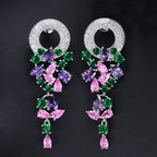 Elegant Design Cubic Zirconia Crystal Party 4.8cm Long Colorful Dangle Drop Earrings for Women Summer Style Jewelry--ANDROMEDA QUINNS | AURELLE'S-ANDROMEDA QUINNS | AURELLE'S