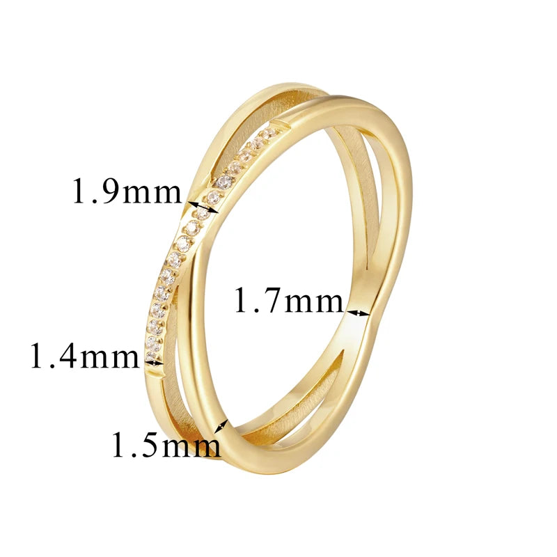Beautiful And Exquisite Titanium Steel High Quality Women Ring With Zircon Inlaid Fashion Jewelry Love Rings Drop Shipping--ANDROMEDA QUINNS | AURELLE'S-ANDROMEDA QUINNS | AURELLE'S