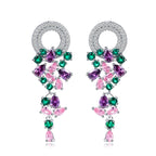 Elegant Design Cubic Zirconia Crystal Party 4.8cm Long Colorful Dangle Drop Earrings for Women Summer Style Jewelry--ANDROMEDA QUINNS | AURELLE'S-ANDROMEDA QUINNS | AURELLE'S