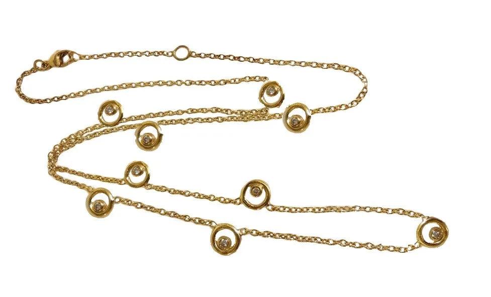 Karma Chain- 14K Gold with Ripples of Diamonds-Jewelry-ANDROMEDA QUINNS | AURELLE'S-Jane A Gordon: Designs for Life