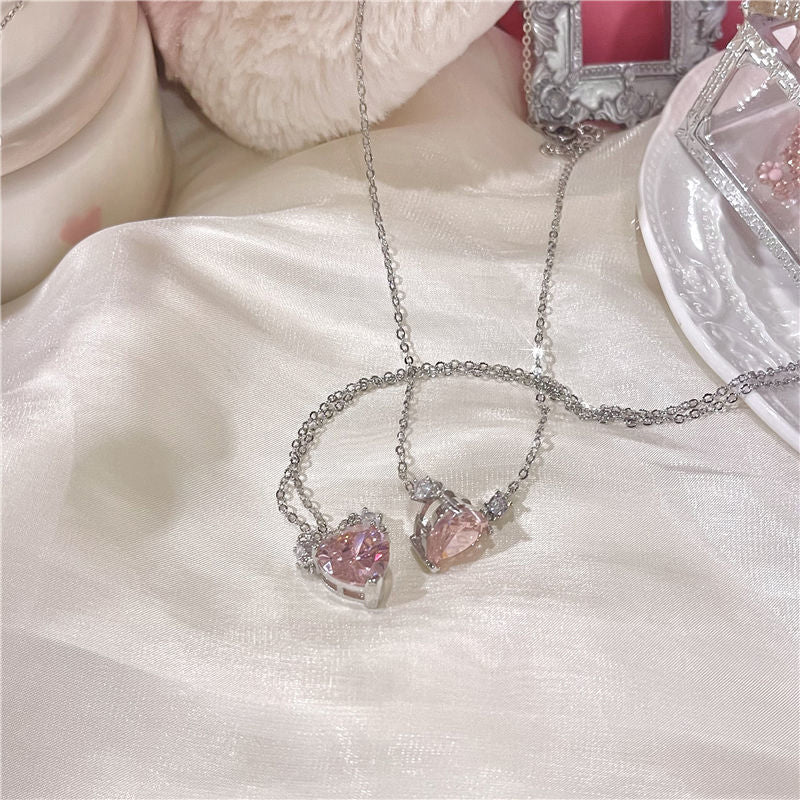 New Wine Red Cherry Gold Color Pendant Necklace For Women Personality Fashion Necklace Wedding Jewelry Birthday Gifts--ANDROMEDA QUINNS | AURELLE'S-ANDROMEDA QUINNS | AURELLE'S