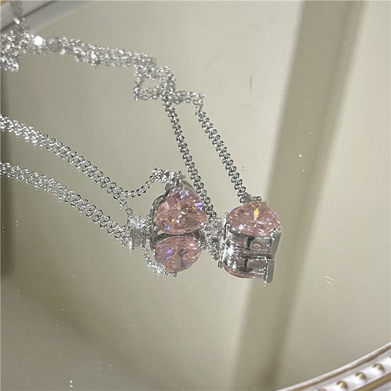 New Wine Red Cherry Gold Color Pendant Necklace For Women Personality Fashion Necklace Wedding Jewelry Birthday Gifts--ANDROMEDA QUINNS | AURELLE'S-ANDROMEDA QUINNS | AURELLE'S