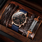 New Mens Fashion Quartz Men Watches Top Brand Luxury Male Clock Watch Sport Wrist Watch Bracelet Set Clock Relogio Masculino--ANDROMEDA QUINNS | AURELLE'S-ANDROMEDA QUINNS | AURELLE'S