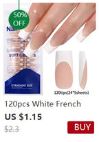 120pcs Pink French Tip Press-On Nails Medium Length Square Shape With Glossy Finish False Nails Full Cover Pre-Shaped Fake Nails--ANDROMEDA QUINNS | AURELLE'S-ANDROMEDA QUINNS | AURELLE'S