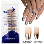 120pcs Pink French Tip Press-On Nails Medium Length Square Shape With Glossy Finish False Nails Full Cover Pre-Shaped Fake Nails--ANDROMEDA QUINNS | AURELLE'S-ANDROMEDA QUINNS | AURELLE'S