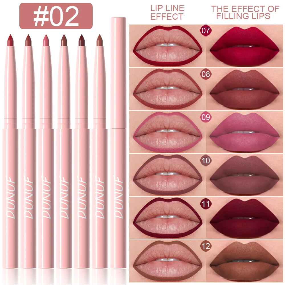 6pcs Lip Liner Pen Set Long-Lasting, Waterproof Sweatproof, Easy Coloring Non-fading Color Rendering Lip Gloss Set Beauty Makeup--ANDROMEDA QUINNS | AURELLE'S-ANDROMEDA QUINNS | AURELLE'S