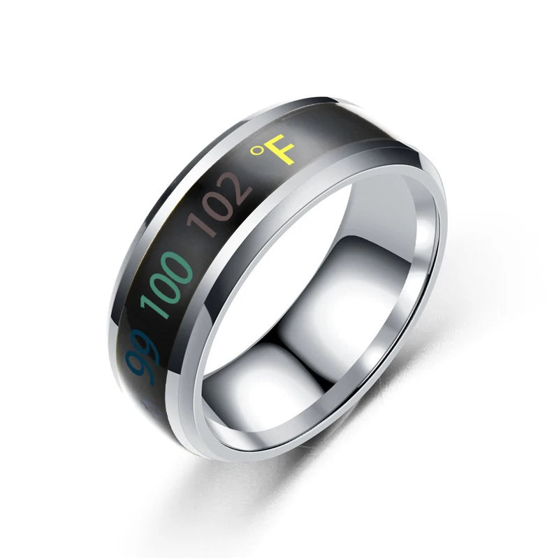 Smart Stainless Steel Multifunctional Ring for Couple Mood Feeling Intelligent Temperature Sensitive Rings Waterproof Jewelry--ANDROMEDA QUINNS | AURELLE'S-ANDROMEDA QUINNS | AURELLE'S