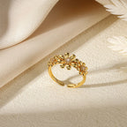 Stainless Steel Exaggerated Big Flower Rings For Women Gold Color Sunflower Finger Ring Female Fashion Aesthetic Jewelry Gift--ANDROMEDA QUINNS | AURELLE'S-ANDROMEDA QUINNS | AURELLE'S