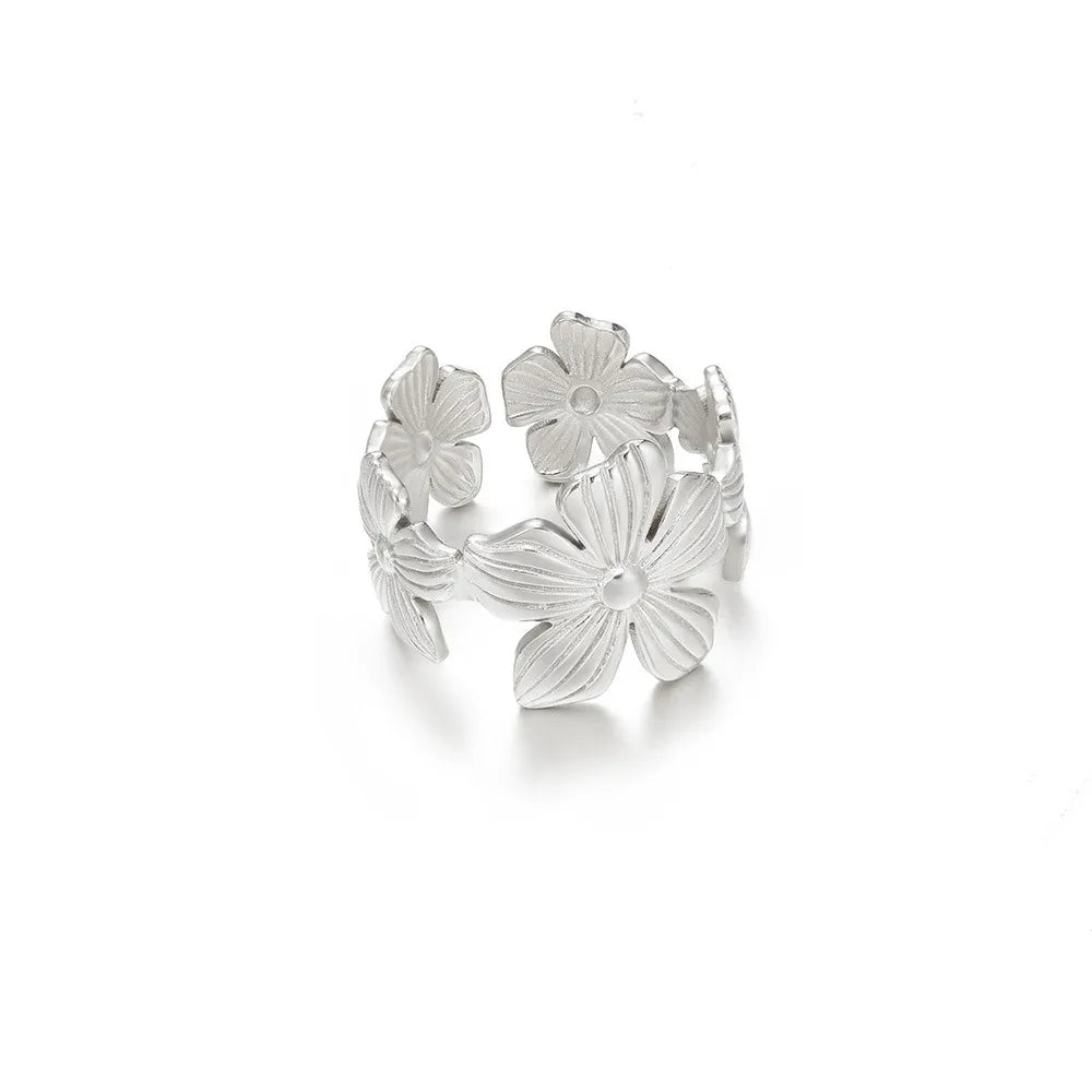 Stainless Steel Exaggerated Big Flower Rings For Women Gold Color Sunflower Finger Ring Female Fashion Aesthetic Jewelry Gift--ANDROMEDA QUINNS | AURELLE'S-ANDROMEDA QUINNS | AURELLE'S