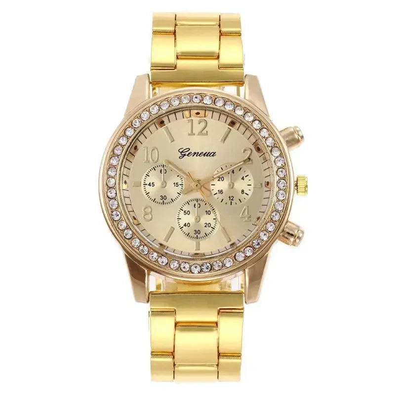 2025 New Fashion Women Diamond Rose Gold Watch Luxury Reloj Mujer Wristwatch Female Casual Stainless Steel Quartz Watches Clock--ANDROMEDA QUINNS | AURELLE'S-ANDROMEDA QUINNS | AURELLE'S