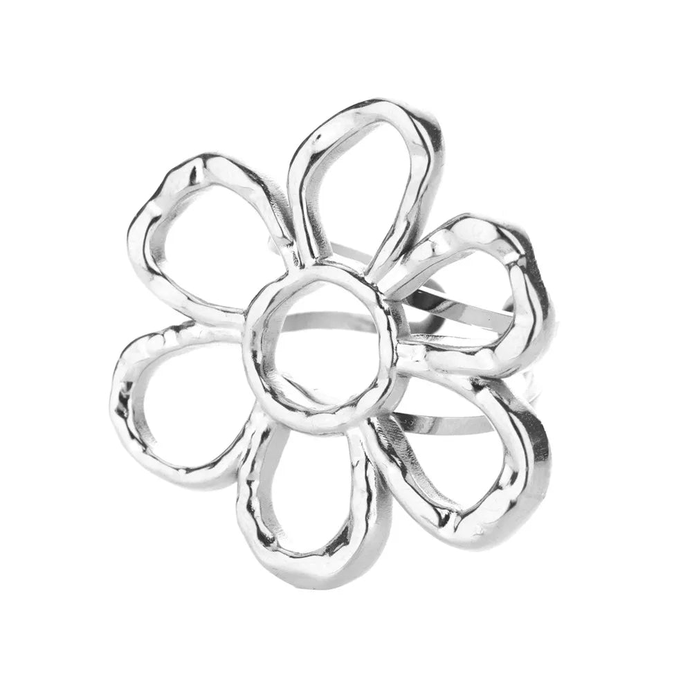 Stainless Steel Exaggerated Big Flower Rings For Women Gold Color Sunflower Finger Ring Female Fashion Aesthetic Jewelry Gift--ANDROMEDA QUINNS | AURELLE'S-ANDROMEDA QUINNS | AURELLE'S