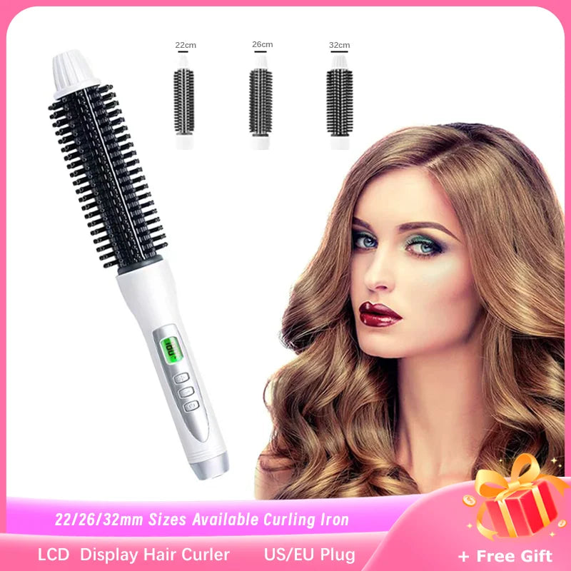 Hair Curler Hot Brush Hair Straightening Eectric Brush Curling Iron LCD Display Hair Styling Hair Styling Appliances 22/26/32mm--ANDROMEDA QUINNS | AURELLE'S-ANDROMEDA QUINNS | AURELLE'S