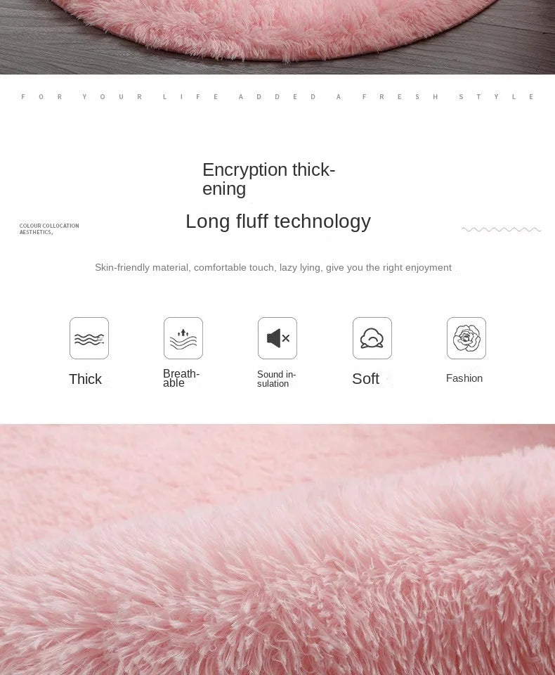 VIKAMA Nordic ins thickened long hair tie-dyed silk hair carpet Modern simple oval bedroom bed rug, living room sofa rug--ANDROMEDA QUINNS | AURELLE'S-ANDROMEDA QUINNS | AURELLE'S