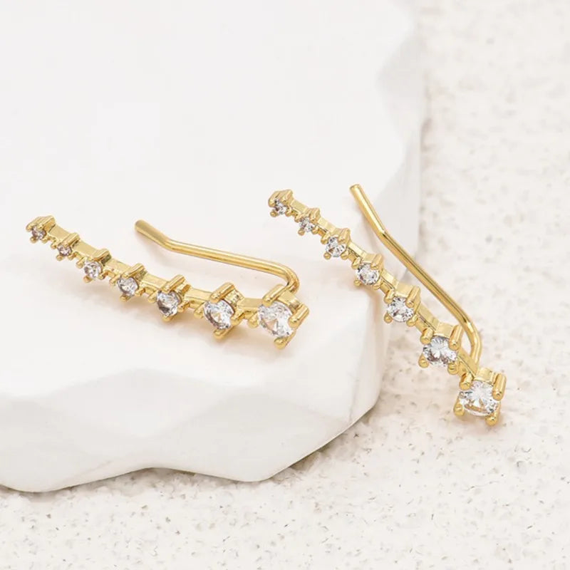 14K Gold Plated Exquisite Zircon Stud Earrings for Women Trendy 2024 New Fashion Earring Party Jewelry Gifts--ANDROMEDA QUINNS | AURELLE'S-ANDROMEDA QUINNS | AURELLE'S