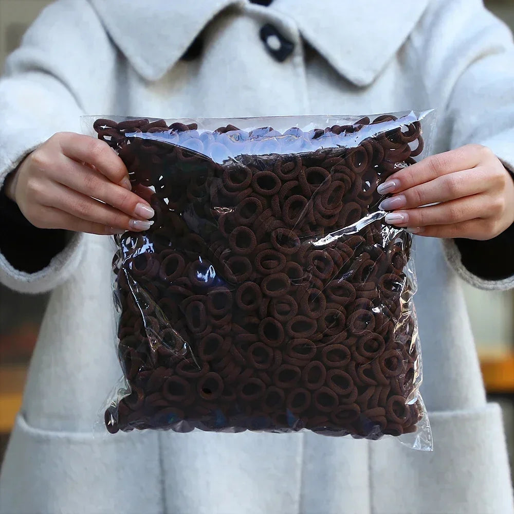 50Pcs/bag Colorful Basic Nylon Ealstic Hair Ties for Girls Ponytail Hold Scrunchie Rubber Band Kid Fashion Hair Accessories--ANDROMEDA QUINNS | AURELLE'S-ANDROMEDA QUINNS | AURELLE'S