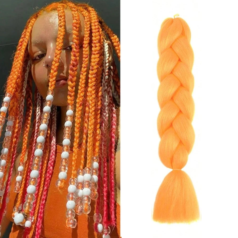 Jumbo Braiding Hair Pre-stretched Purple Hair Extensions for Crochet Braids Synthetic Hair DIY Pink Purple Jumbo Ponytail Braid