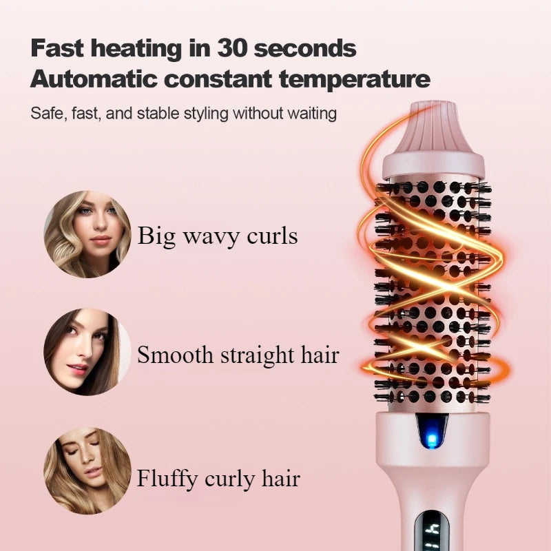 Hot Sale Portable Ionic Straightening Hair Curler Round Brush Hair Styling Tool Electric Infrared Heated Comb Hair Styling Brush--ANDROMEDA QUINNS | AURELLE'S-ANDROMEDA QUINNS | AURELLE'S