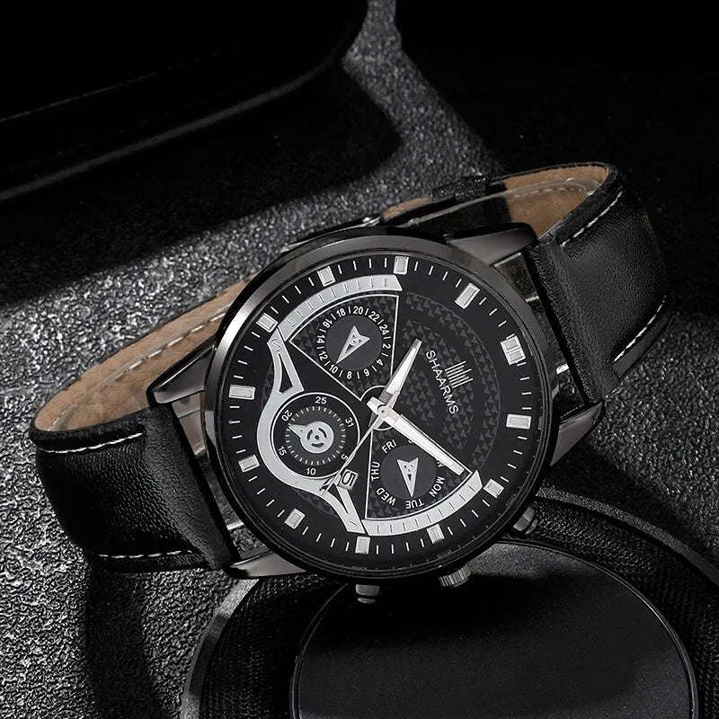 3PCS Set Men Watch Minimalist Men's Fashion Ultra Thin Watches Simple Men Business Leather Quartz Wristwatch Relogio Masculino--ANDROMEDA QUINNS | AURELLE'S-ANDROMEDA QUINNS | AURELLE'S