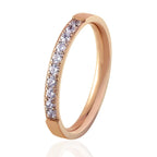 Top Quality Fashion Jewelry Crystal Wedding Rings Stainless Steel Rose Gold Color Female Ring For Woman And Girl Best Gift--ANDROMEDA QUINNS | AURELLE'S-ANDROMEDA QUINNS | AURELLE'S