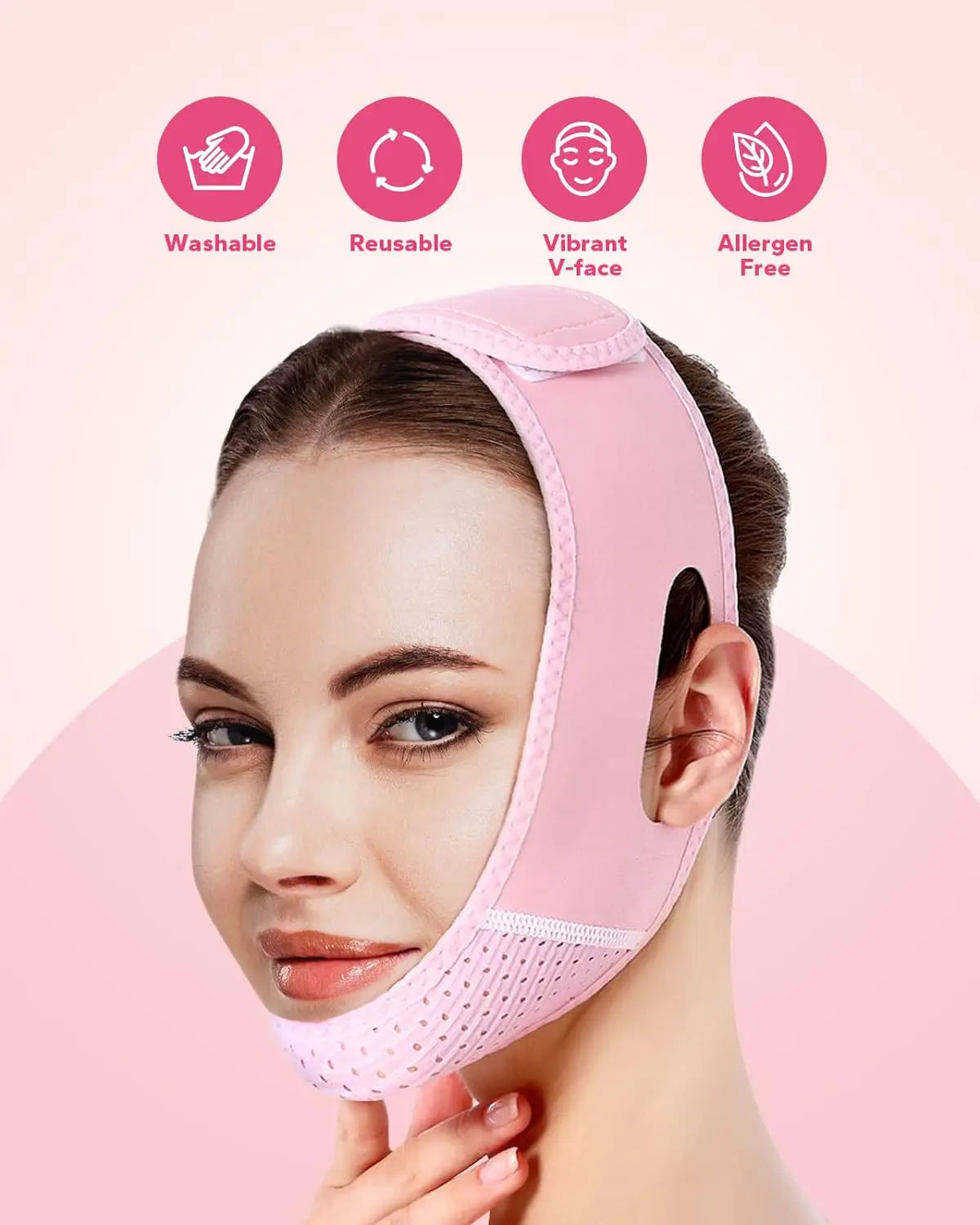 Reusable Face Strap, V Line Mask, Double Chin Reducer, Chin Up Patch, Chin Strap, V Shaped Belt, V Shaped Face Mask for Sagging--ANDROMEDA QUINNS | AURELLE'S-ANDROMEDA QUINNS | AURELLE'S