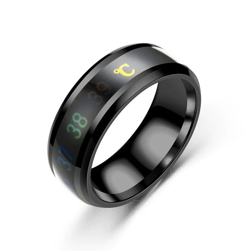 Smart Stainless Steel Multifunctional Ring for Couple Mood Feeling Intelligent Temperature Sensitive Rings Waterproof Jewelry--ANDROMEDA QUINNS | AURELLE'S-ANDROMEDA QUINNS | AURELLE'S