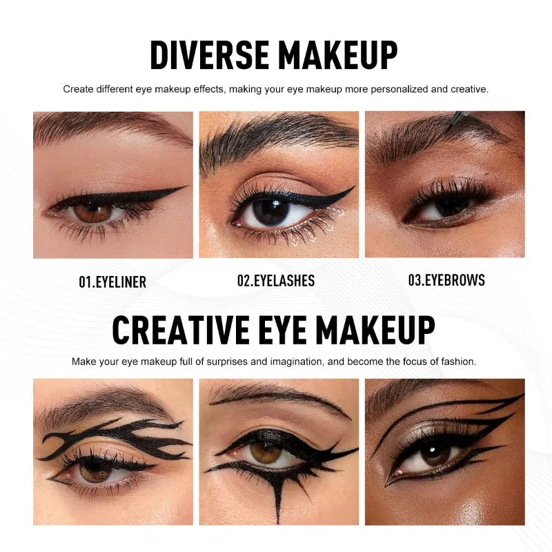 5PCS/Set Smooth Liquid Eyeliner Pen, Waterproof, Long-lasting Makeup, Black, Ultra-fine Pen Tip,Create A Charming Eye Makeup--ANDROMEDA QUINNS | AURELLE'S-ANDROMEDA QUINNS | AURELLE'S