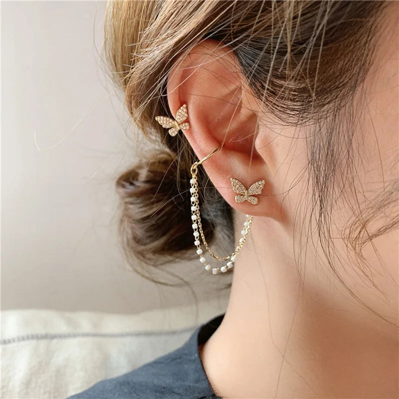 Drop Zircon Long Tassel Earrings Female Rhinestone Wedding Pendant Earrings Party Jewelry Silver Color Fashion Ear Accessories--ANDROMEDA QUINNS | AURELLE'S-ANDROMEDA QUINNS | AURELLE'S